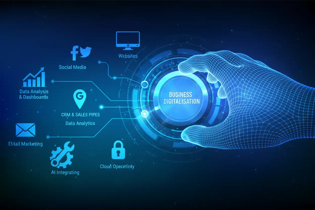 Digitalisation Control Knob with Floating Icons